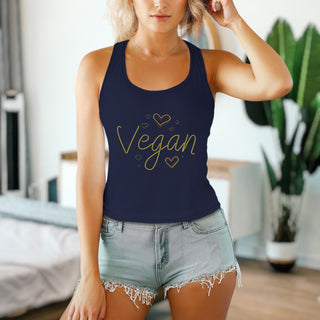 Vegan Hearts Women's Ideal Racerback Tank Printify