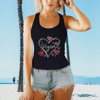 Vegan Hearts Women's Ideal Racerback Tank Printify