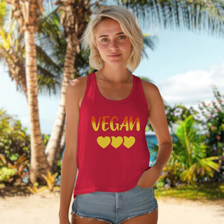 Vegan Hearts Women's Ideal Racerback Tank Printify