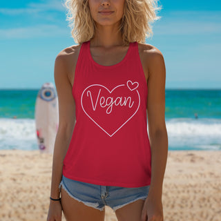 Vegan Hearts Women's Ideal Racerback Tank Printify