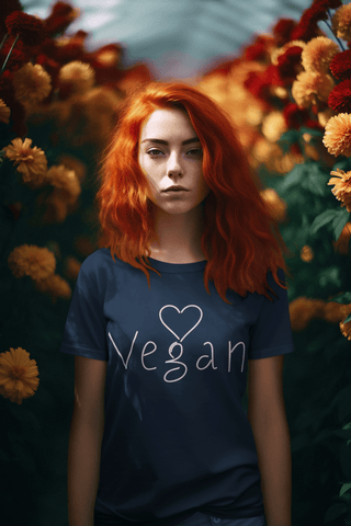 Vegan Heart Garment-Dyed T-shirt Printify