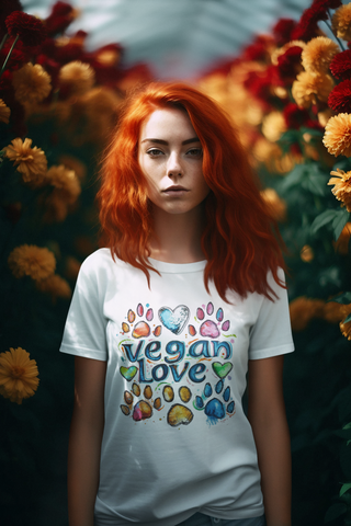 Vegan Love Garment-Dyed T-shirt Printify