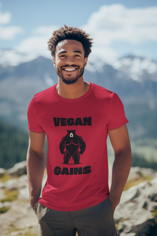 Vegan Gains Garment-Dyed T-shirt Printify