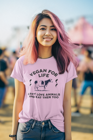 Vegan For Life Garment-Dyed T-shirt Printify