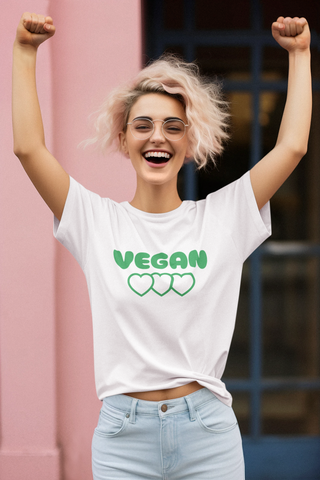 Vegan Hearts Garment-Dyed T-shirt Printify