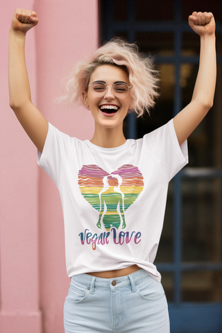 Vegan Love Garment-Dyed T-shirt Printify