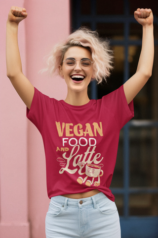 Vegan Food And Latte Garment-Dyed T-shirt Printify