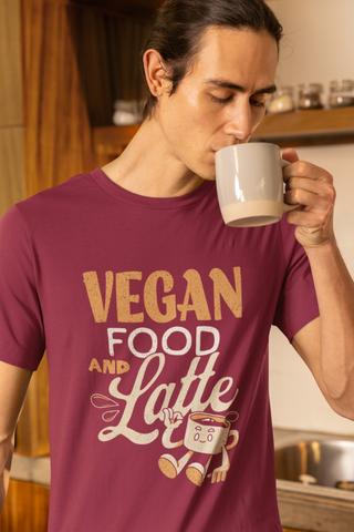 Vegan Food And Latte Garment-Dyed T-shirt Printify