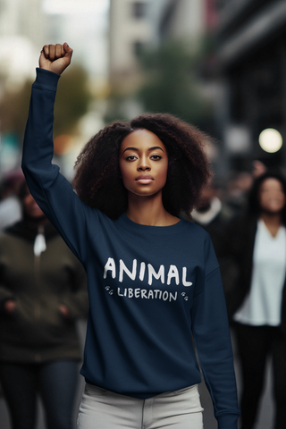 Animal Liberation Unisex Garment-Dyed Sweatshirt Printify