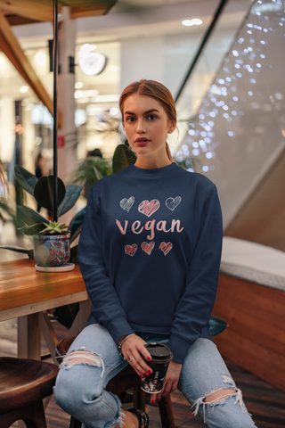 Vegan Hearts Garment-Dyed Sweatshirt