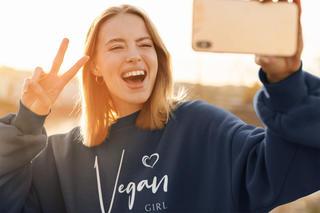 Vegan Girl Garment-Dyed Sweatshirt Printify