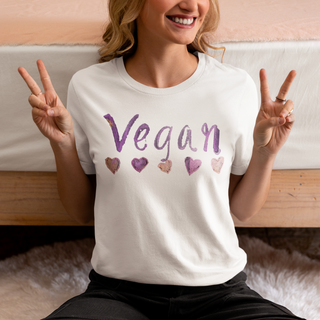 Vegan Hearts T-shirt Printify