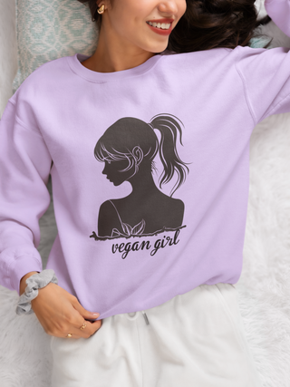 Vegan Girl Garment-Dyed Sweatshirt Printify