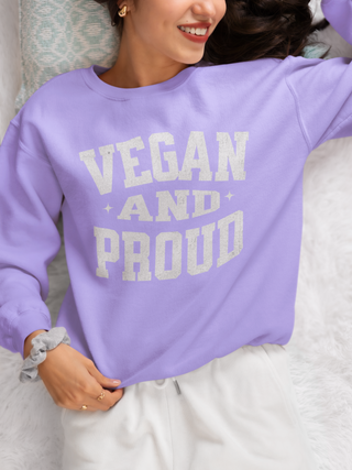 Vegan And Proud Garment-Dyed Sweatshirt Printify