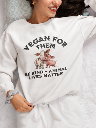 Vegan For Them Garment-Dyed Sweatshirt Printify