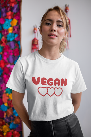 Vegan Hearts Garment-Dyed T-shirt Printify