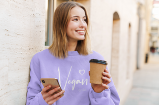 Vegan Girl Garment-Dyed Sweatshirt Printify