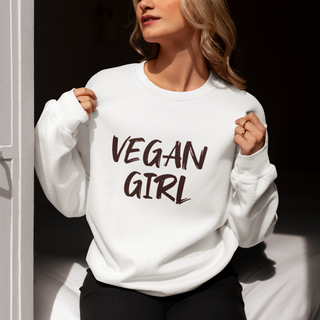 Vegan Girl Garment-Dyed Sweatshirt Printify