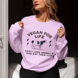 Vegan For Life Garment-Dyed Sweatshirt Printify