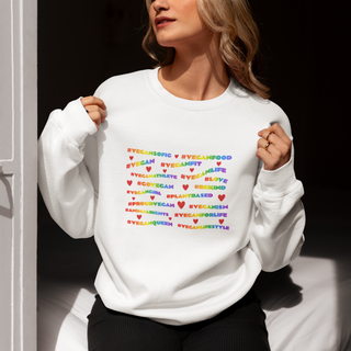 Vegan Hashtags Garment-Dyed Sweatshirt Printify