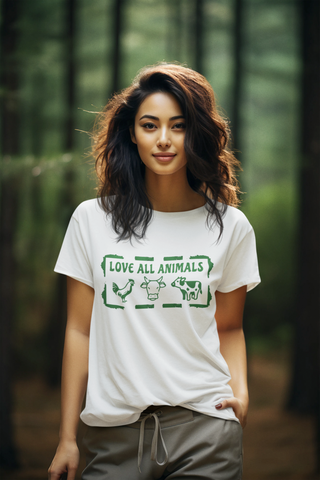 Love All Animals Garment-Dyed T-shirt Printify