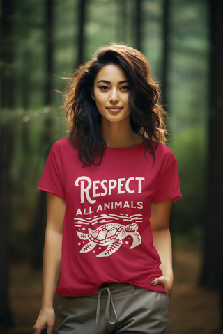 Respect All Animals Garment-Dyed T-shirt Printify