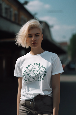 Vegan For The Animals Garment-Dyed T-shirt Printify