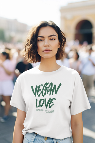 Vegan Love Garment-Dyed T-shirt Printify