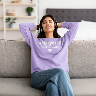 Vegan For The Animals Garment-Dyed Sweatshirt Printify