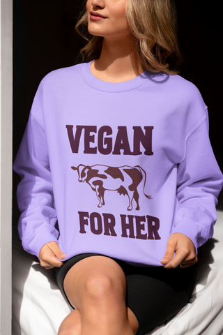 Vegan For Her Garment-Dyed Sweatshirt Printify