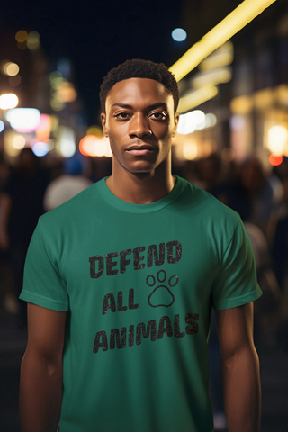 Defend All Animals Garment-Dyed T-shirt Printify