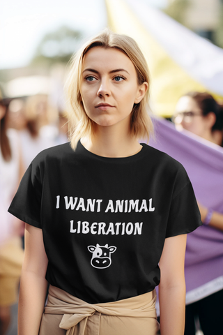 I Want Animal Liberation Garment-Dyed T-shirt Printify