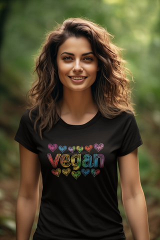 Vegan Hearts Garment-Dyed T-shirt Printify