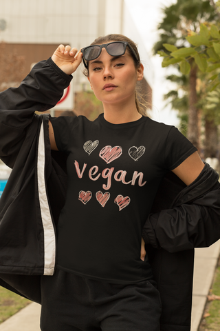 Vegan Hearts Garment-Dyed T-shirt Printify