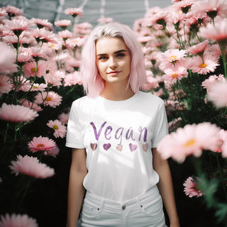 Vegan Hearts Garment-Dyed T-shirt Printify