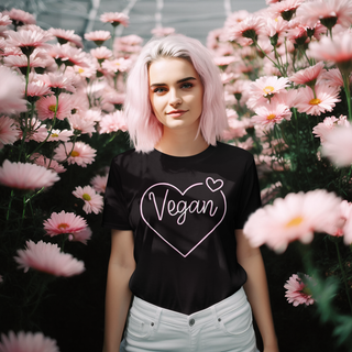 Vegan Heart Garment-Dyed T-shirt Printify