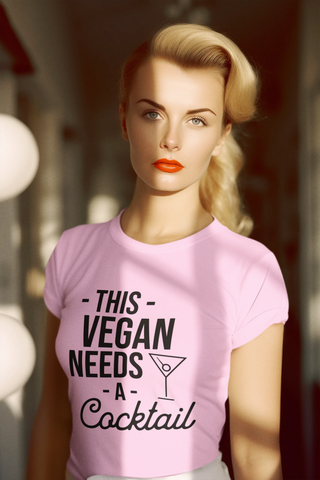 This Vegan Needs A Cocktail Garment-Dyed T-shirt Printify