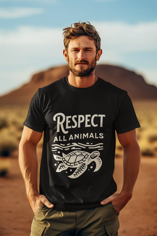 Respect All Animals Garment-Dyed T-shirt Printify